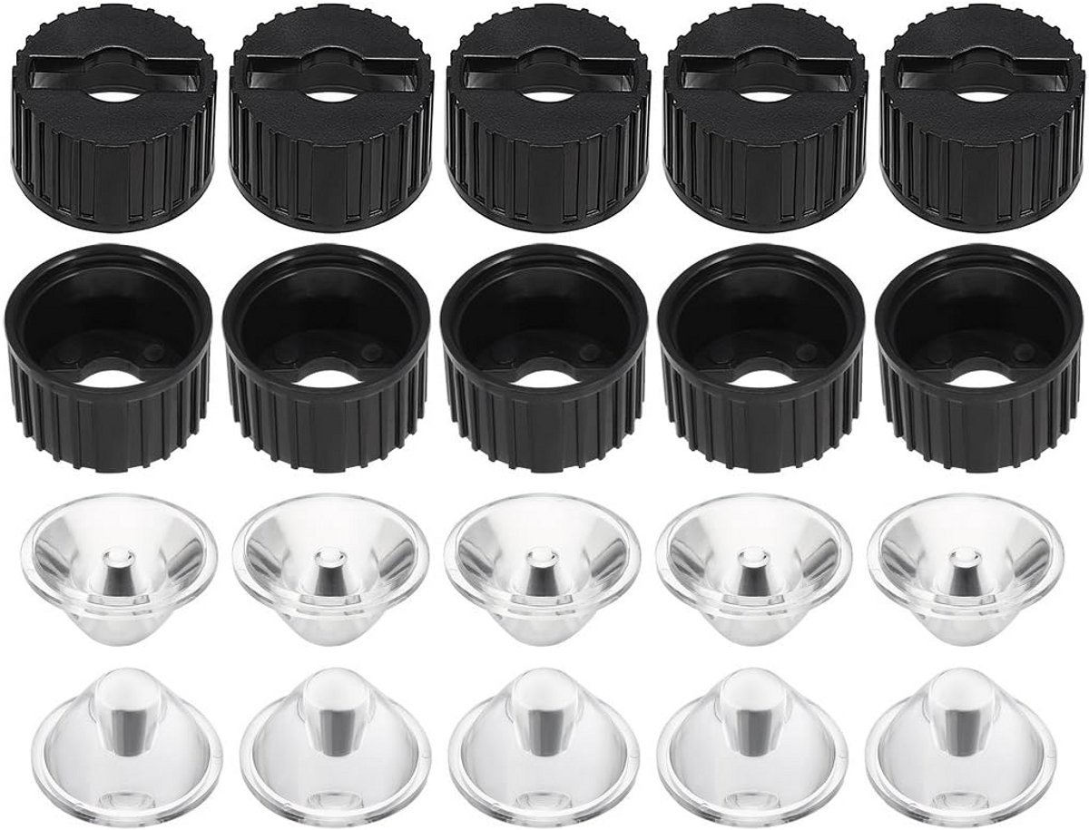 LED-lens 20 mm - 8 graden - zandgestraalde rand voor gerichte verlichting