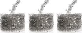 3x Kerstboom folie slingers zilver 700 cm - sterren kerstslingers