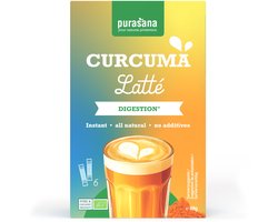 Purasana Latté Curcuma BIO - 6 x 6 x 10 gr - Voordeelverpakking