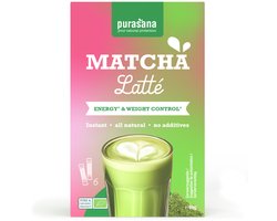 Purasana Latté Matcha BIO - 6 x 6 x 10 gr - Voordeelverpakking