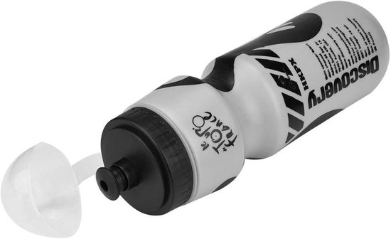 650ml bidon met flessenhouder - geschikt voor mountainbike, racefiets en stadsfiets - polyethyleen - grijs — afbeelding 4