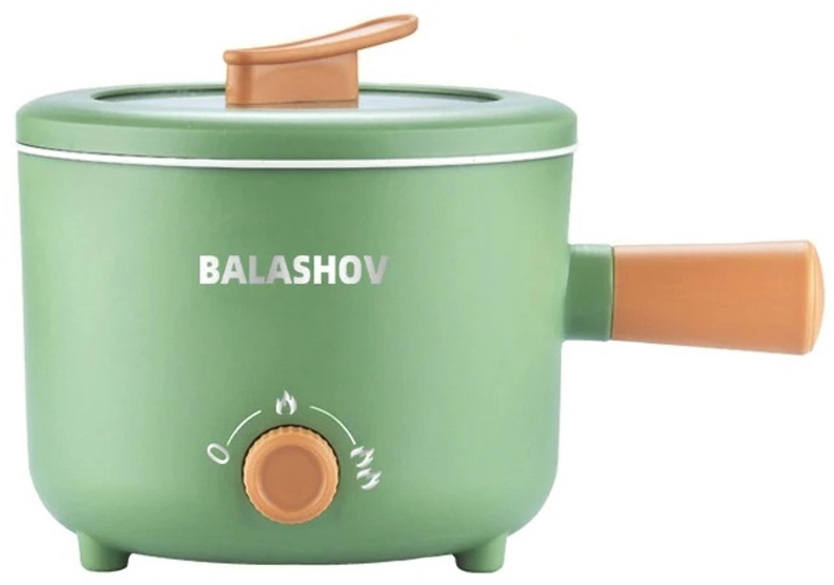 Jurrys Elektrische Stoofpot 1000W – Elektrische Kookpot – RVS Binnenpan – Compacte Hotpot / Stoofpan – 24.5 cm – Groen