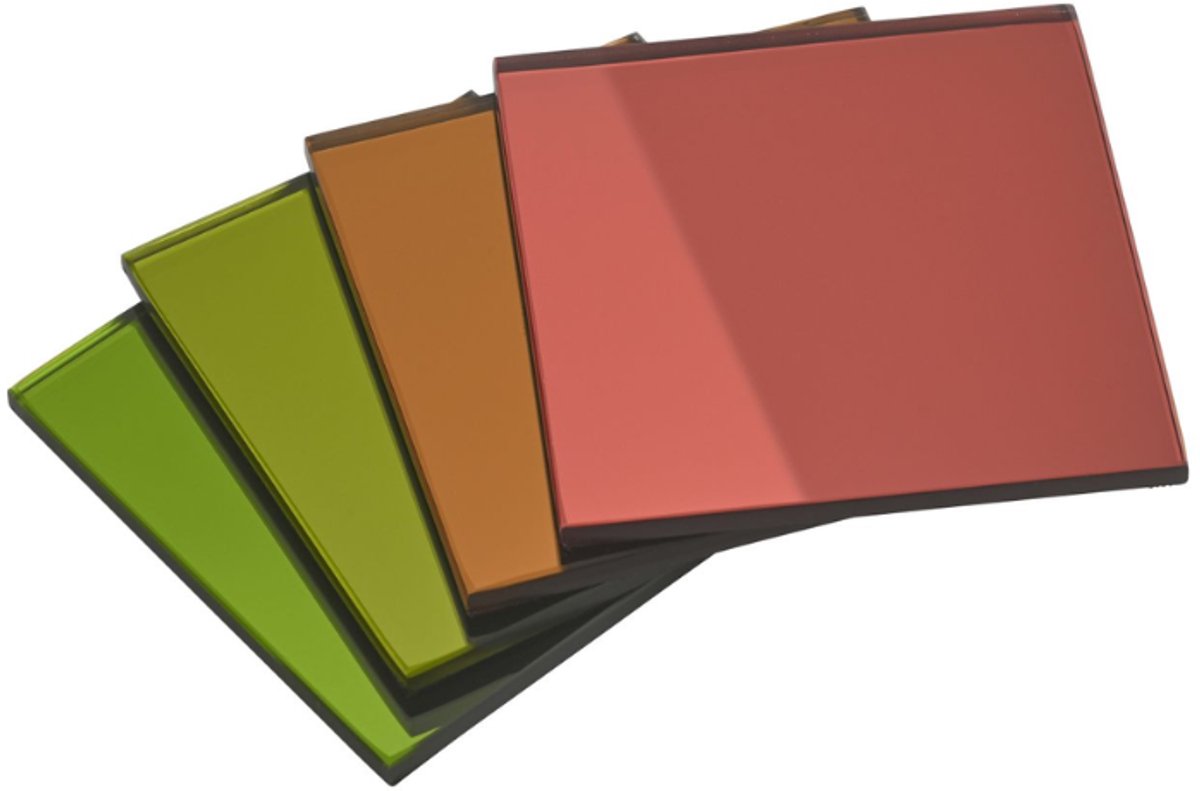 Iriserende Spiegel Onderzetter van Glas – 10 x 10 cm – Regenboog Coaster – GiftCompany