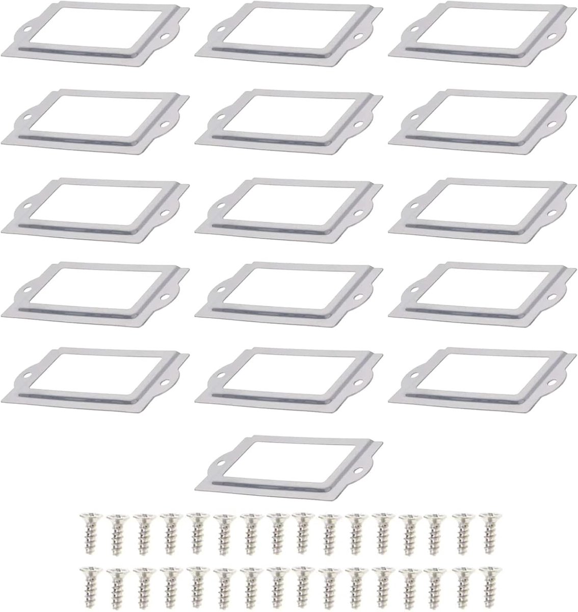 Metalen labelhouder 80 x 35 mm - 16 stuks - voor planken en laden