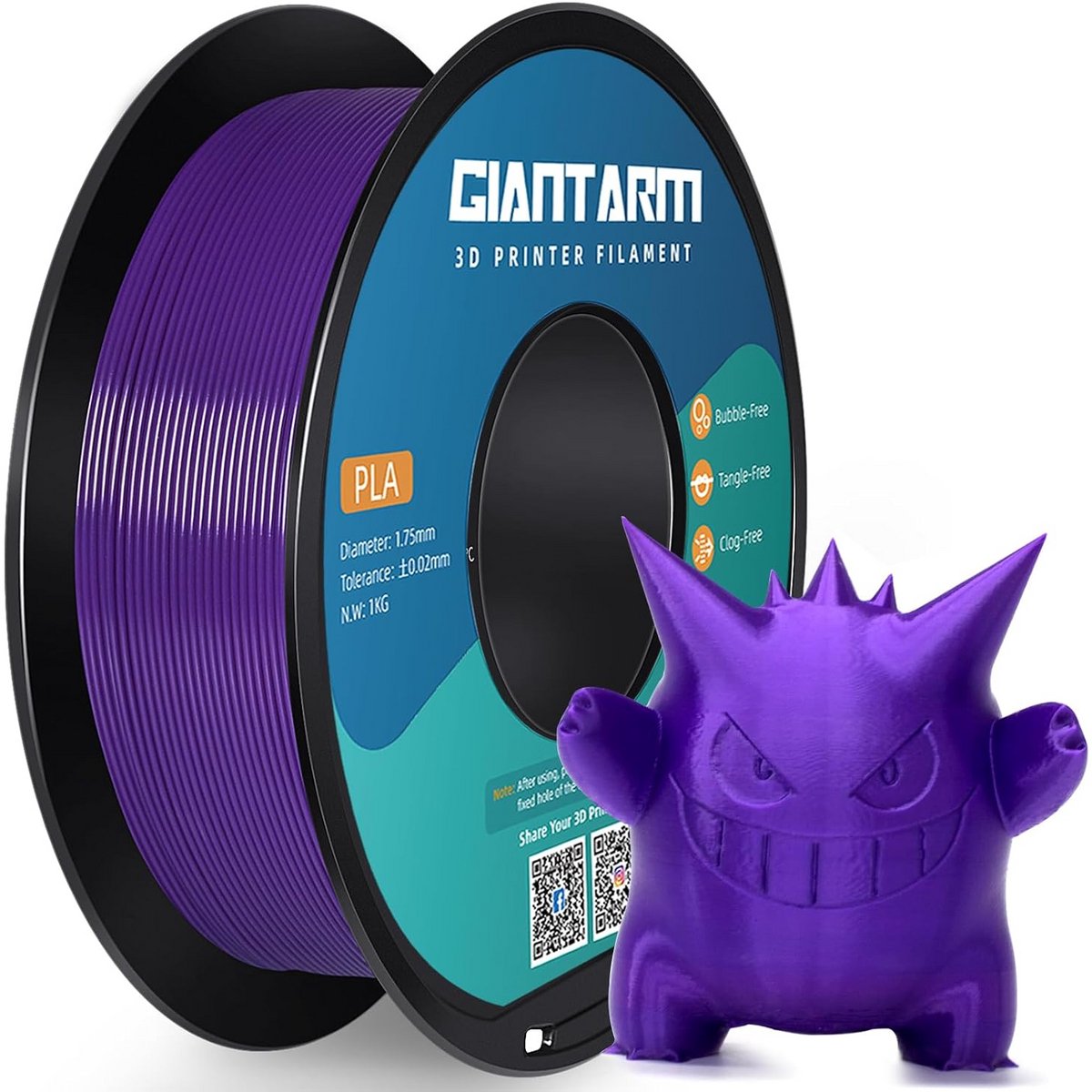 3D Printer Filament - PLA Spoel - Modellen Printen - Nauwkeurig 1.75mm - 1kg Spoel - Paars