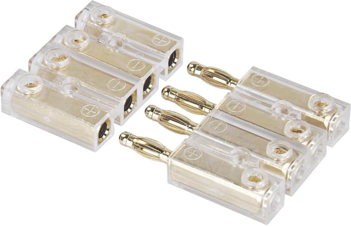 4-Weg Luidspreker Banaanstekker Koppeling Verguld voor Kabel tot 4.00 mm²