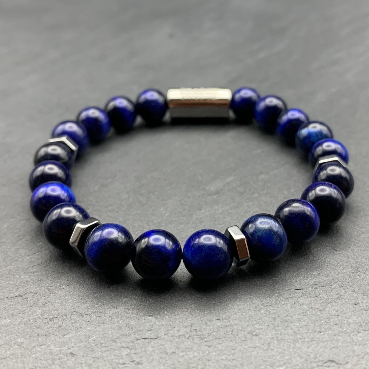 Dragon Bracelets® Essentials - Heren en Dames Armband - Tijgeroog - Blauw
