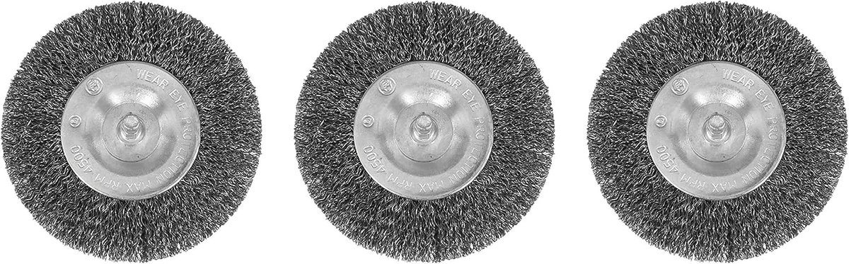Set van 3 Voegenborstels voor Elektrische Voegenreiniger - Metaal/Draadborstel voor Tuin en Bestrating
