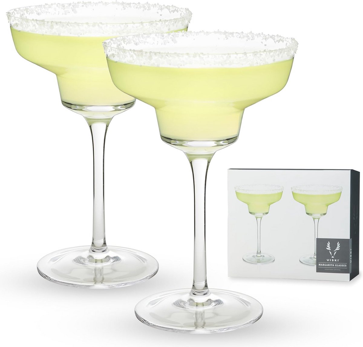 Set van 2 heldere Kristallen Margarita Glazen - Loodvrij Glaswerk