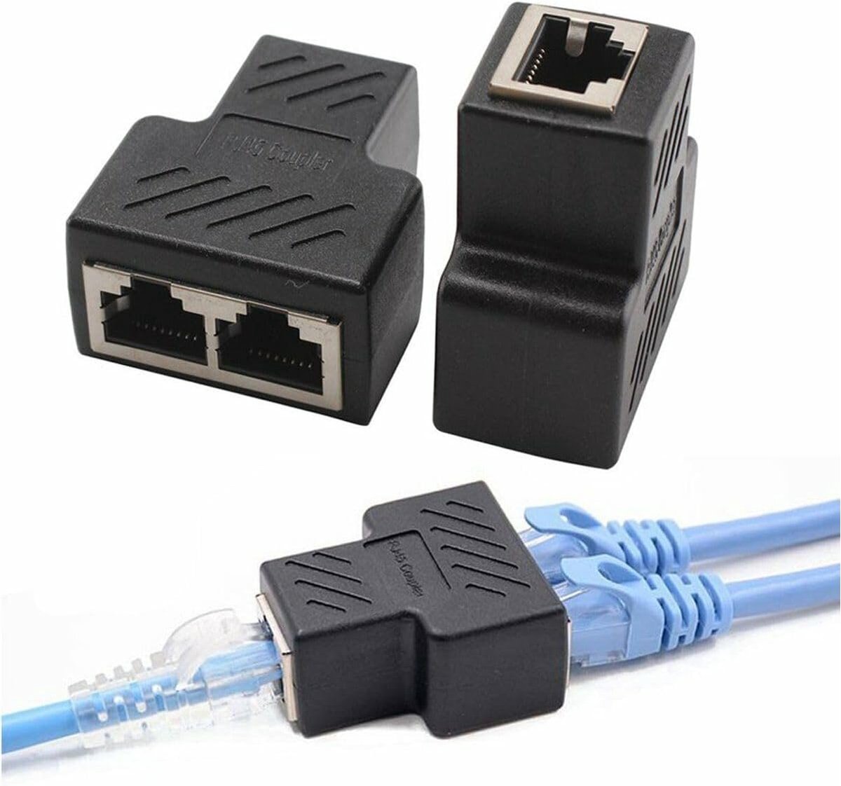 Netwerk Splitter Adapter - Ethernet Verdeler - Meerdere Apparaten - 1 RJ45 naar 2 RJ45 - 100 Mbit/s