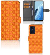 Portefeuille Book Case OPPO Find X5 Lite | Coque Reno 7 5G Batik Orange