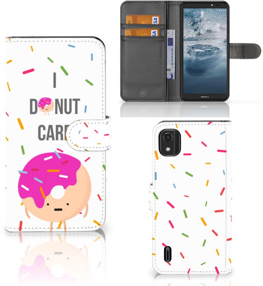 Nokia C2 2nd Edition Book Cover Donut Roze