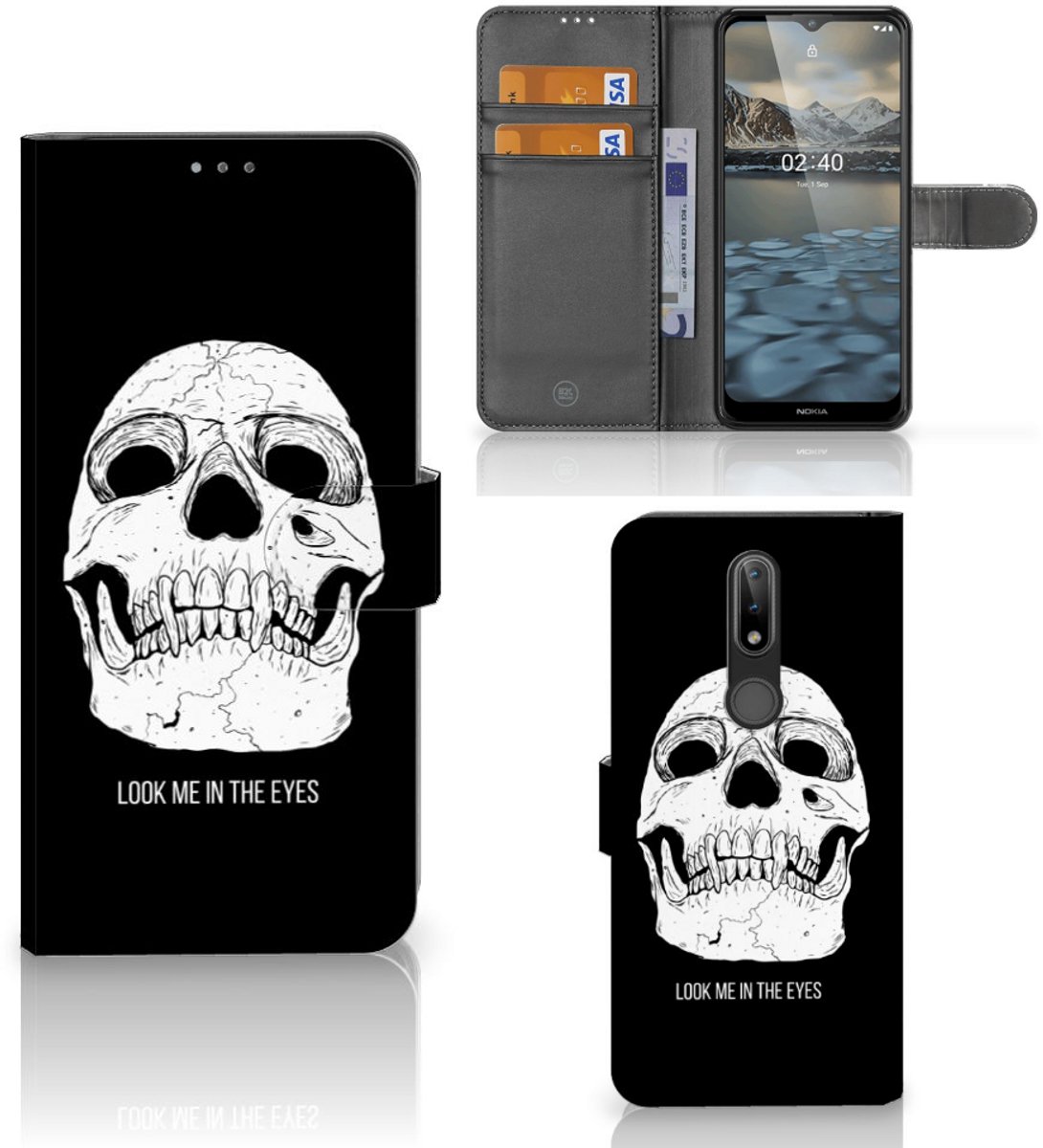 Telefoonhoesje met Naam Nokia 2.4 Skull Eyes
