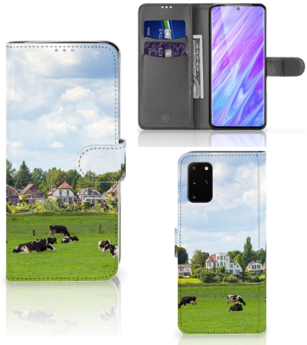 Samsung Galaxy S20 Plus Telefoonhoesje met Pasjes Koeien