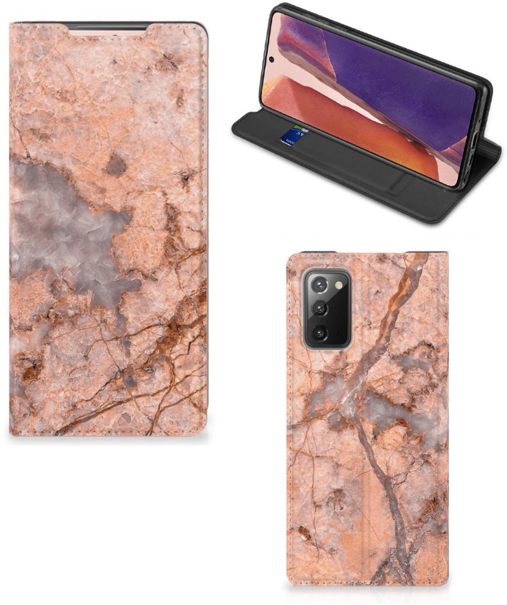 Samsung Galaxy Note20 Standcase Marmer Oranje