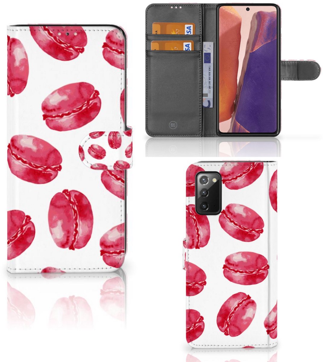 Samsung Galaxy Note 20 Book Cover Pink Macarons