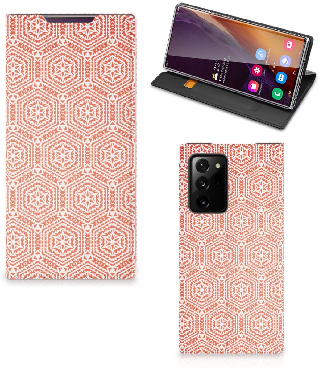 Samsung Galaxy Note 20 Ultra Hoesje met Magneet Pattern Orange