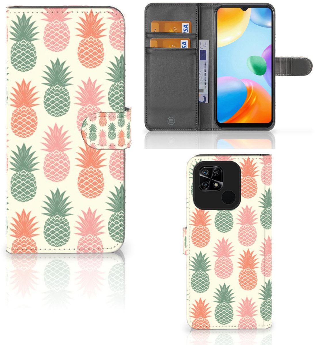 Xiaomi Redmi 10C Book Cover Ananas