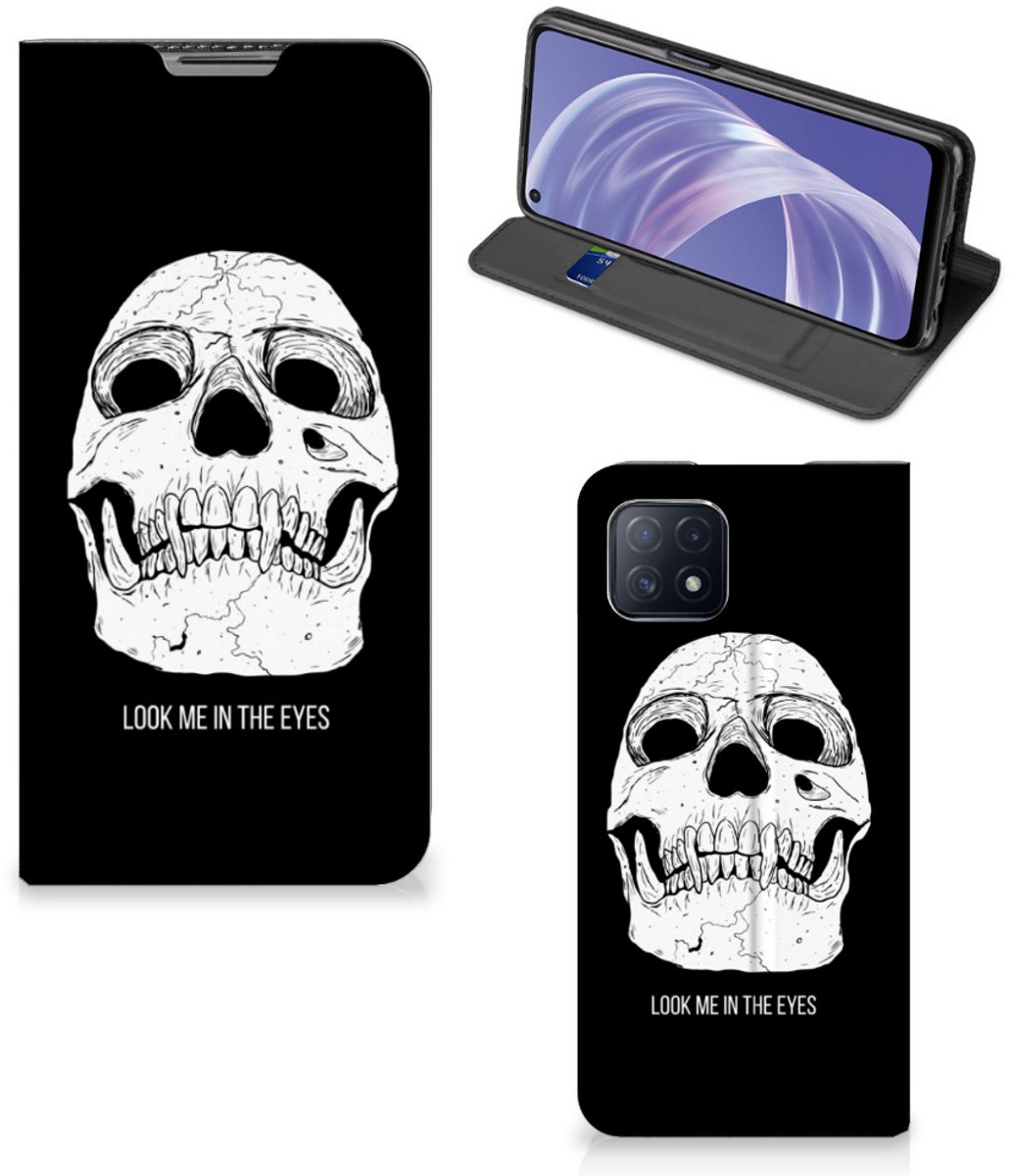 Standcase Hoesje voor Mobiel BookCase OPPO A73 5G Skull Eyes