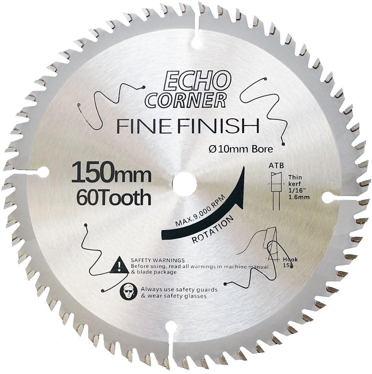 Cirkelzaagblad 150 mm - 60 Tanden - Fijne Snede voor Houtbewerking