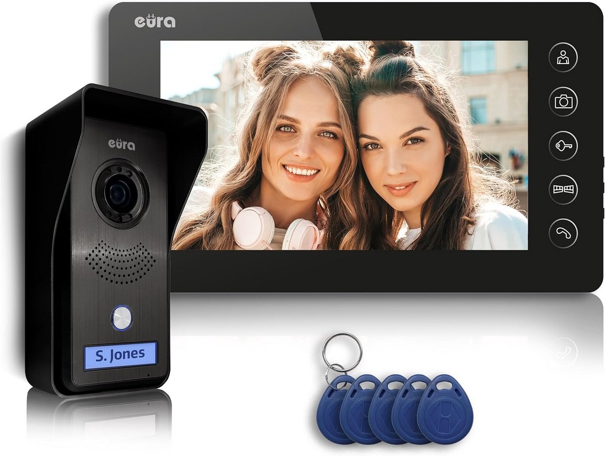 Video Deur Intercom met 7 Inch Kleurenmonitor en RFID