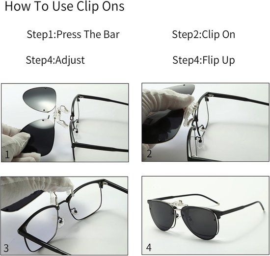 Gepolariseerde clip-on zonnebril - anti-schittering pilotenbril voor mannen en vrouwen - randloze flip-up zonnebril voor rijden en outdoor van Merkloos — afbeelding 2