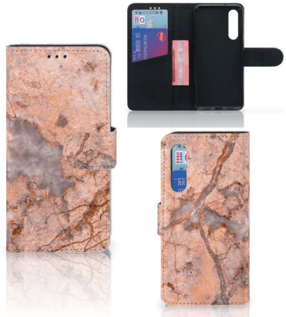 Xiaomi Mi 9 SE Bookcase Marmer Oranje