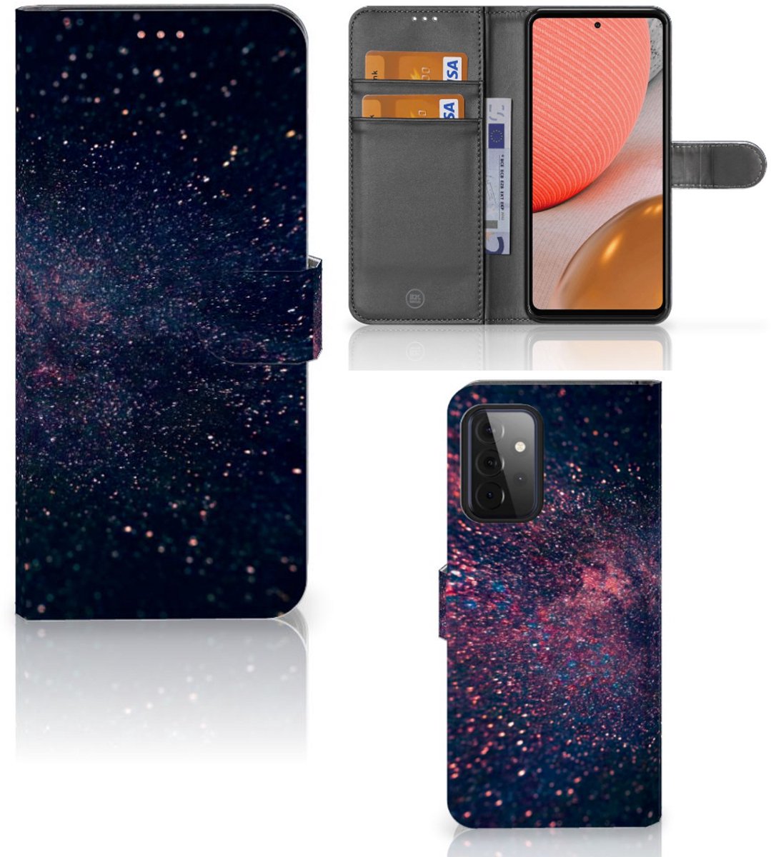 Samsung Galaxy A72 Book Case Stars