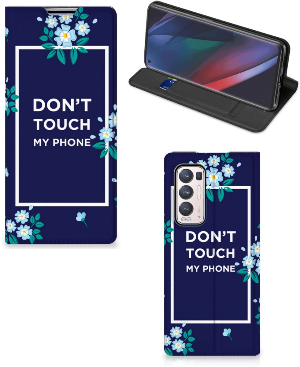 OPPO Find X3 Neo Design Case Flowers Blue DTMP