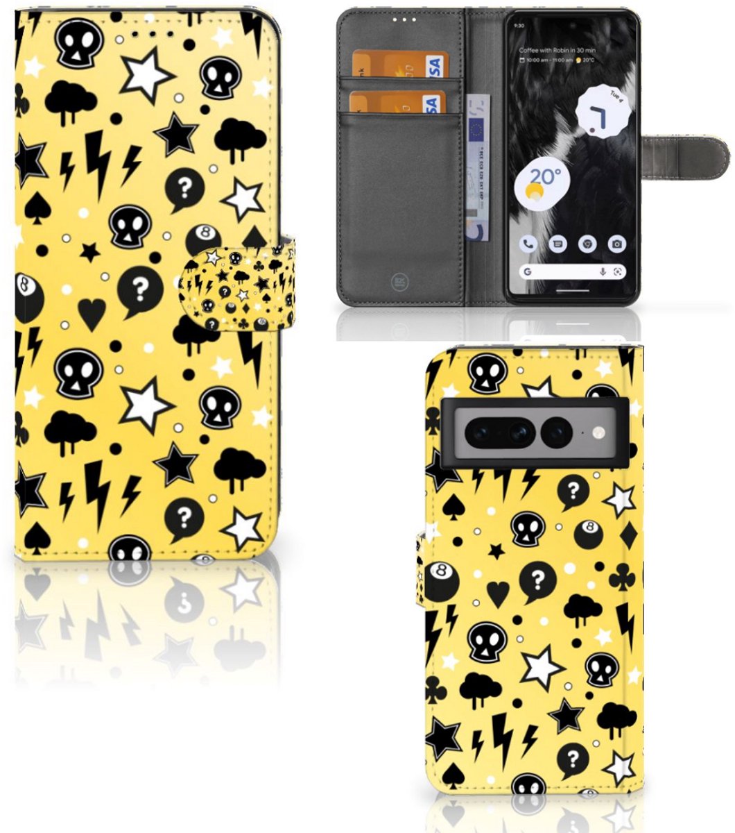 Telefoonhoesje met Naam Google Pixel 7 Pro Punk Geel