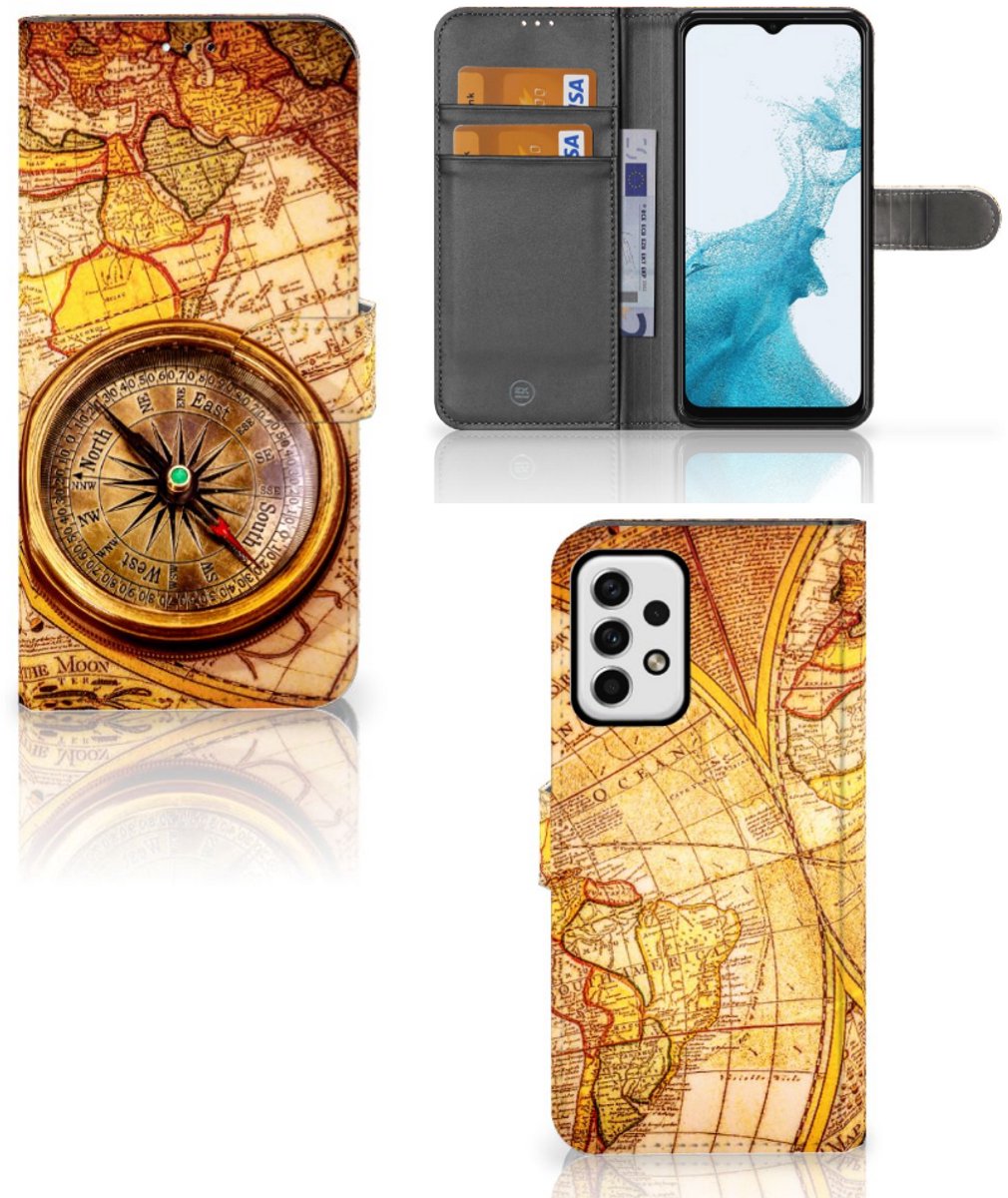 Book Case voor Samsung Galaxy A23 Flip Cover Kompas