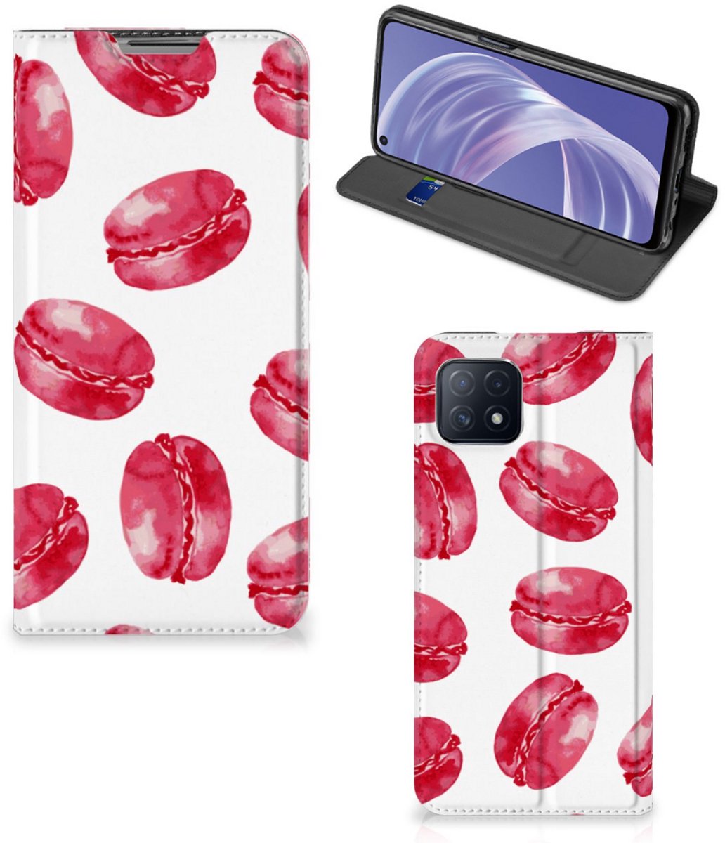 OPPO A73 5G Flip Style Cover Pink Macarons