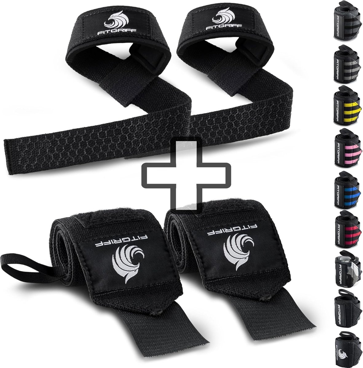 Lifting Straps en Polsbandages Set voor Fitness en Krachttraining