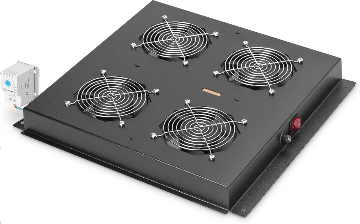 Dakventilatoreenheid voor netwerk- en serverkasten - 4 ventilatoren en thermostaat