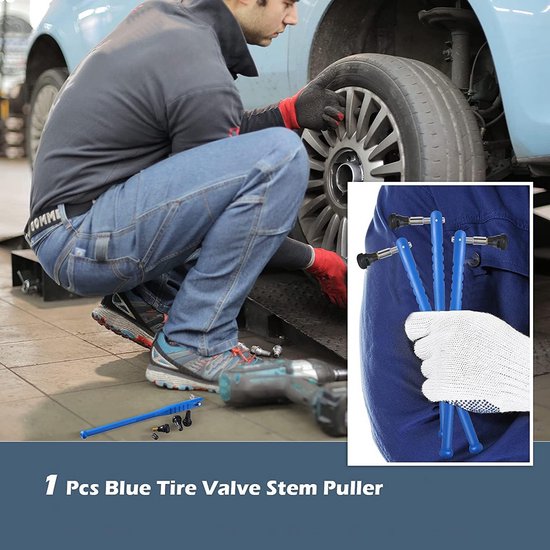Bandenventielverwijderaar en reparatieset - 43 stuks gereedschap voor het vervangen en repareren van ventielkernen van Merkloos — afbeelding 4