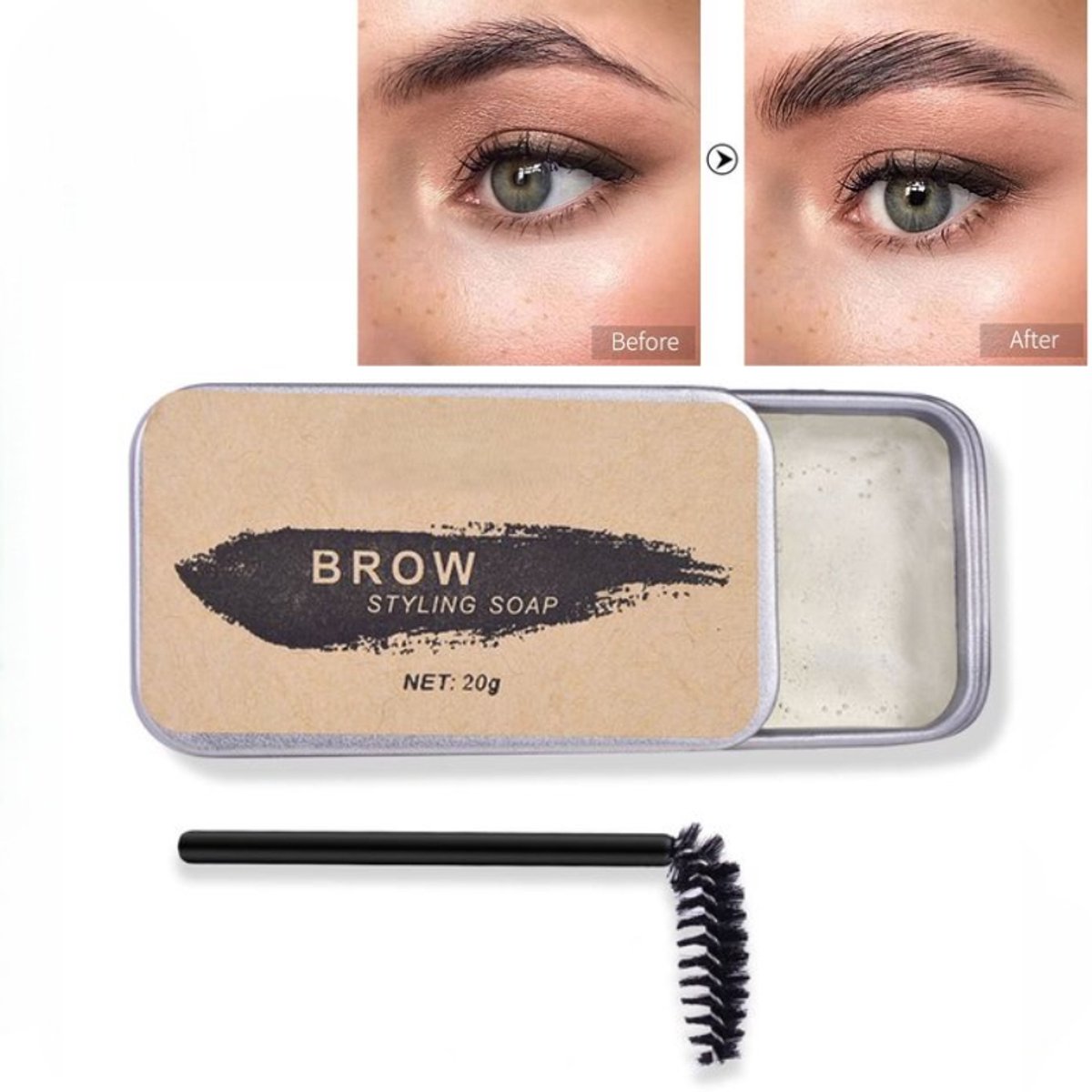 Wenkbrauwgel - Brow shape - Wenkbrauwzeep - Brow soap - Wenkbrauw shape - Doorzichtig wenkbrauw styling soap brow - Brow styler – Transparant - LOUZIR