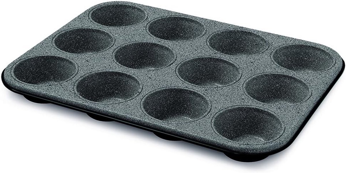 Taartvorm voor 12 Muffins - Stevig Staal met Antiaanbaklaag