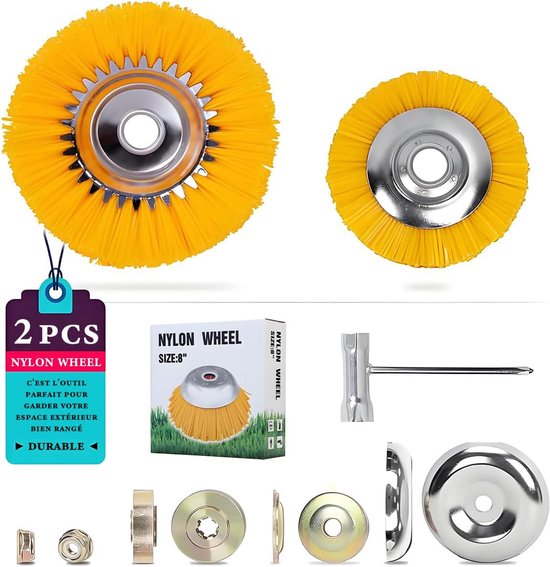 Onkruidborstel Set 2 Pack - 20,5 cm en 15,5 cm Vervangstukken voor Grastrimmer