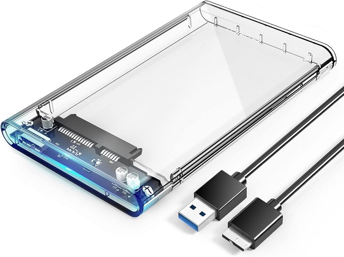 Externe Hardeschijf Behuizing voor SATA HDD en SSD, USB 3.0, Tool-Vrij en UASP Versnelling - Transparant