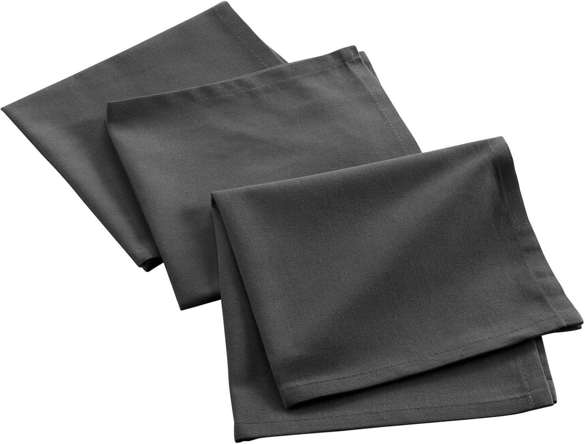 Servetten 40 x 40 cm in China-grijs - 3 stuks