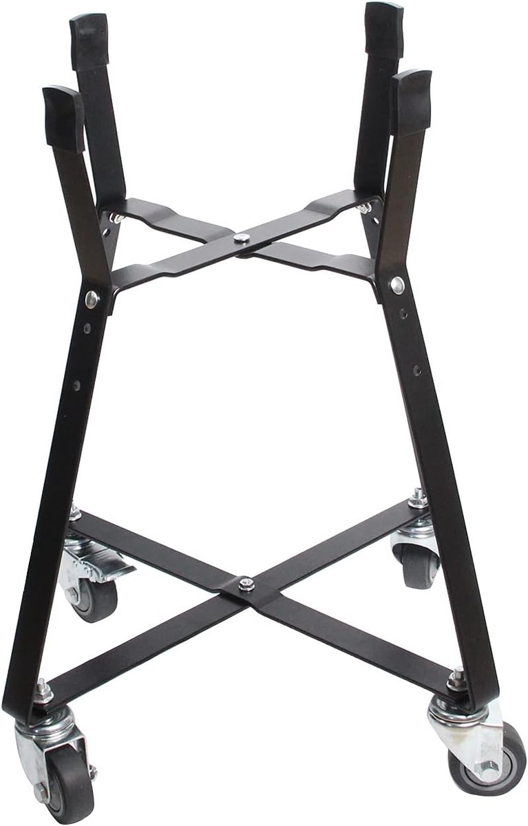 Rollende kar voor Kamado Grill met Heavy Duty Caster Wielen - Zwart