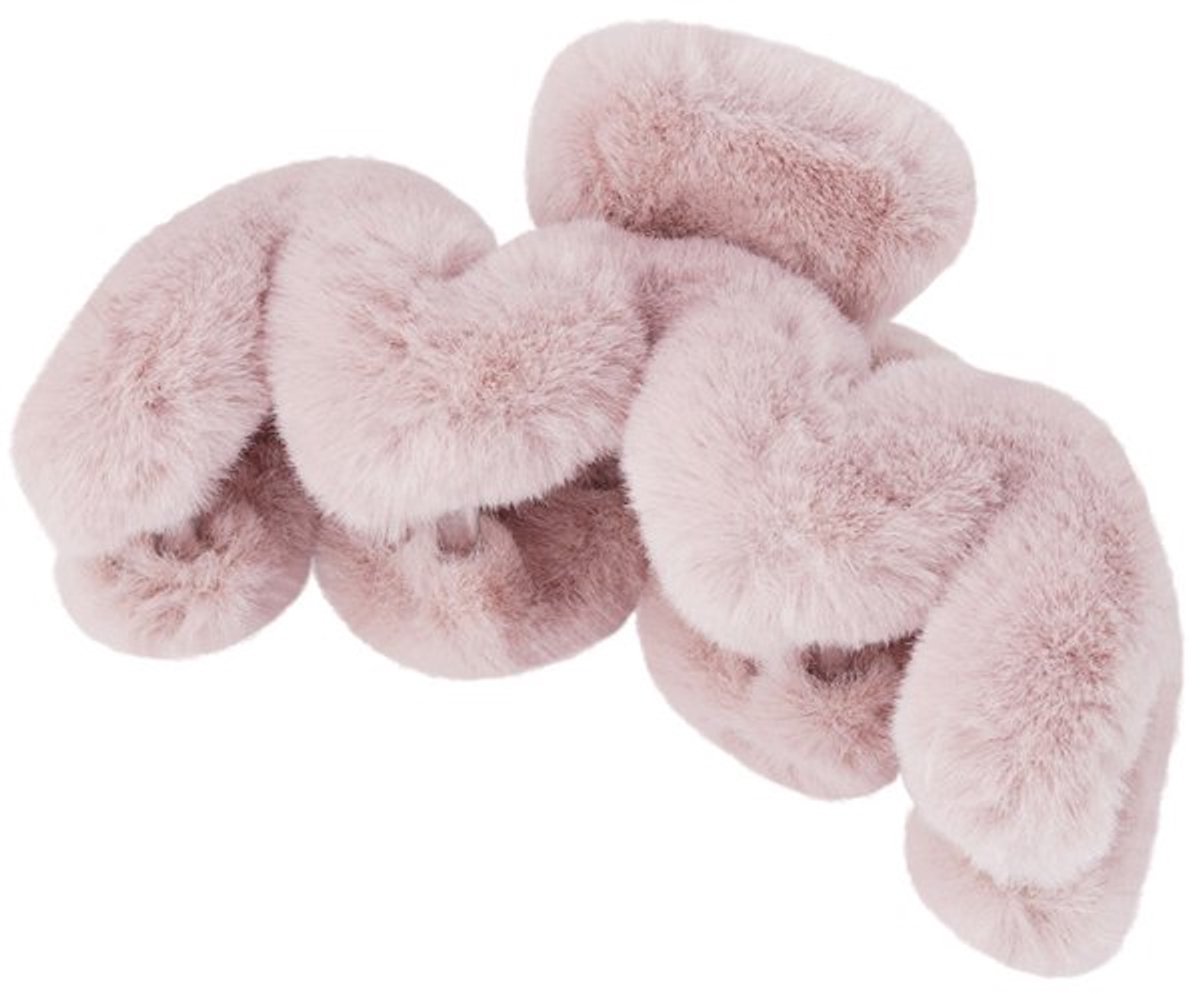 YWG - Haarklem groot fluffy zigzag - Roze - 15 cm
