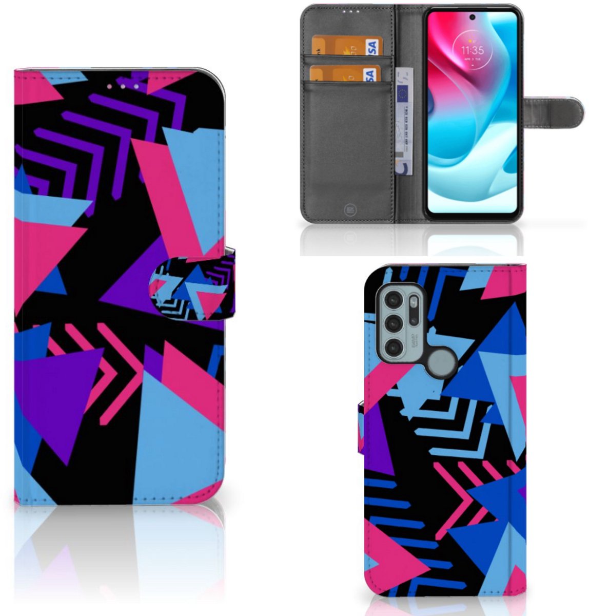 Motorola Moto G60s Book Case Funky Triangle