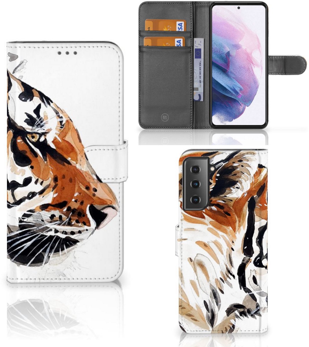 Hoesje Samsung Galaxy S21 Plus Watercolor Tiger
