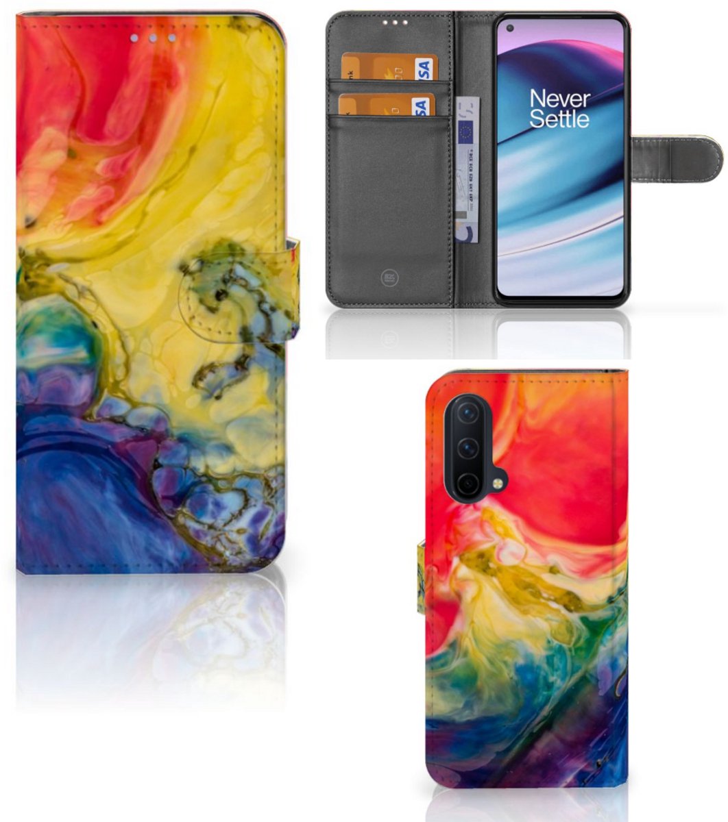 Book Case voor Hoesje OnePlus Nord CE 5G Watercolor Dark