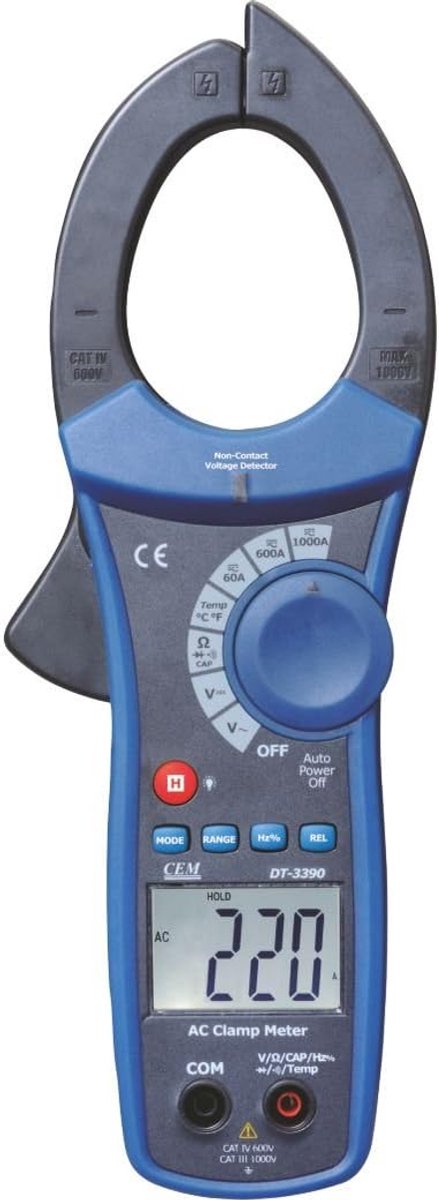 Multimeter en stroomtang tot 1000 A AC - Contactloze spanningsmeter met doorgangstest