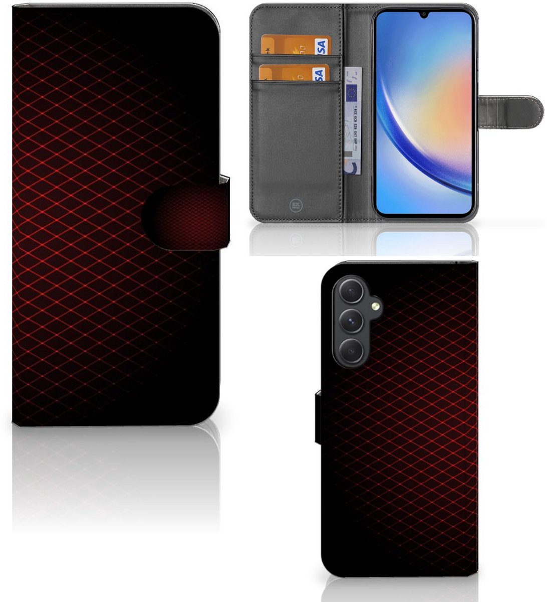 Samsung Galaxy A24 4G Telefoon Hoesje Geruit Rood