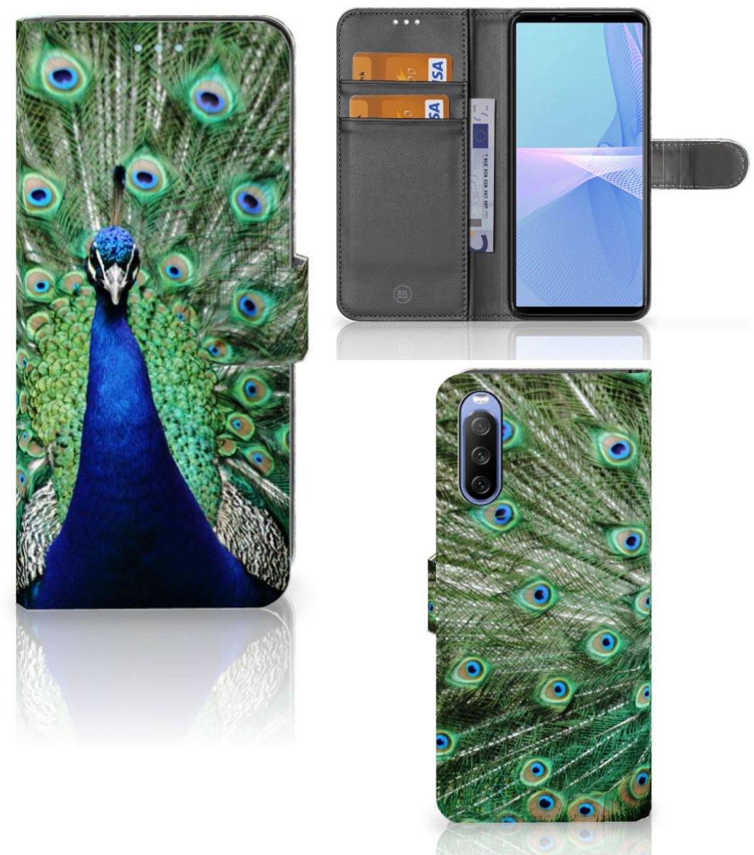 Sony Xperia 10 III Telefoonhoesje met Pasjes Pauw