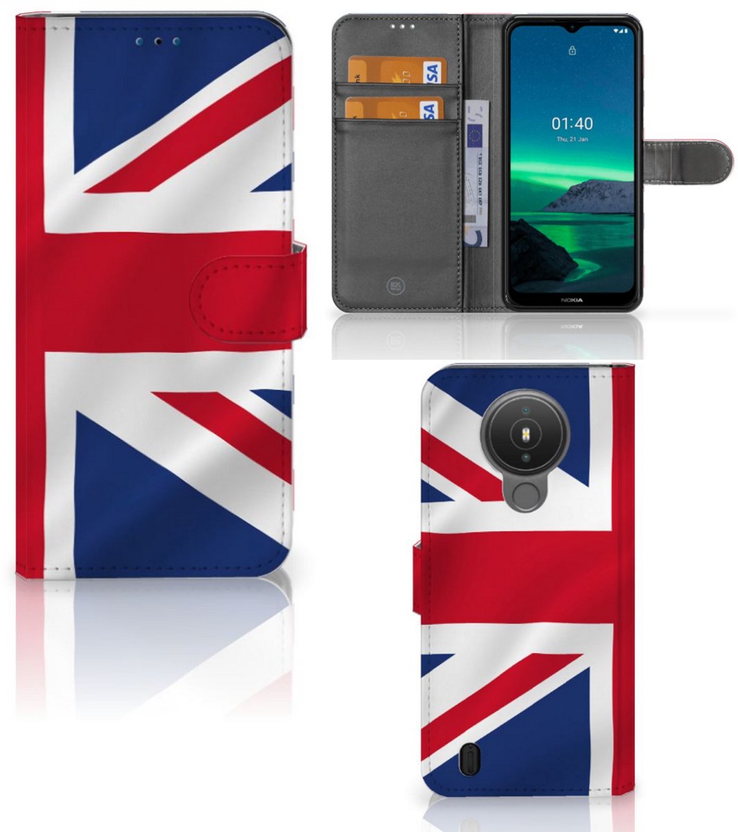 Boekhoesje voor Nokia 1.4 Bookstyle Case Groot-Brittannië