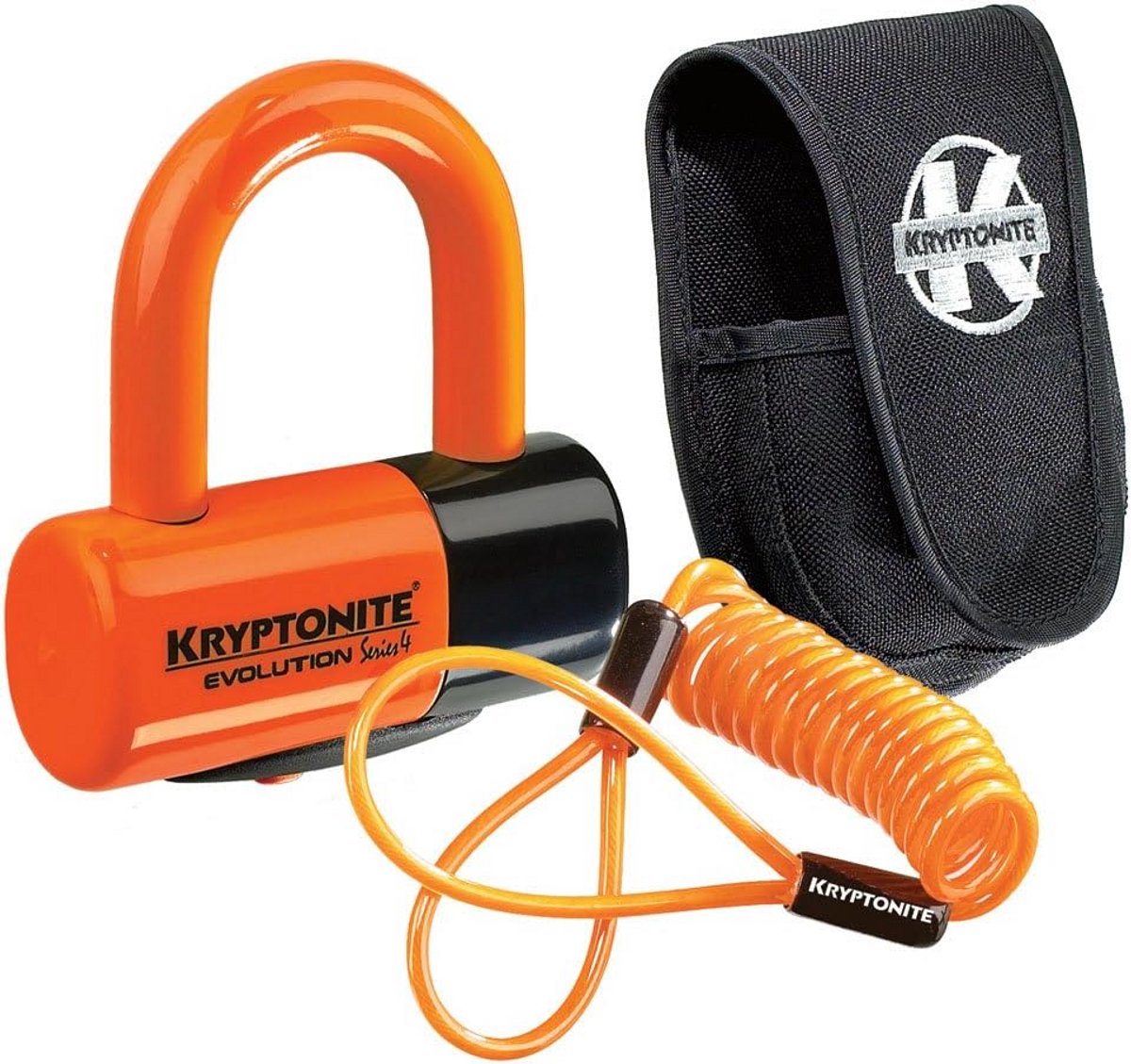 Disco Evolution hangslot met koffer en herinneringskabel - oranje - 12 mm x 100 cm